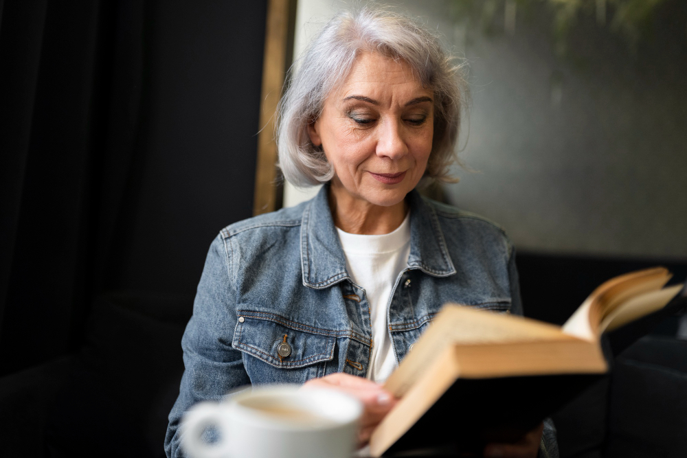 mulher lendo histórias de mulheres